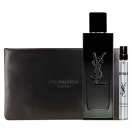 MYSLF Eau de Parfum Coffret Fetes avec flacon de parfum, format voyage et pochon couture dans un ecrin YSL.