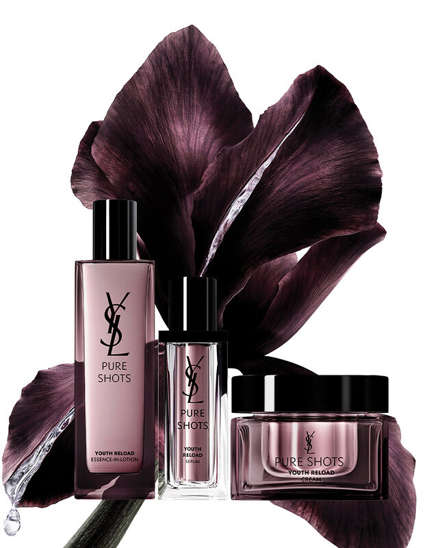  YSL Beauty Pure Shots Youth Reload Essence-in-Lotion, Sérum, Crème à la fleur d'iris.